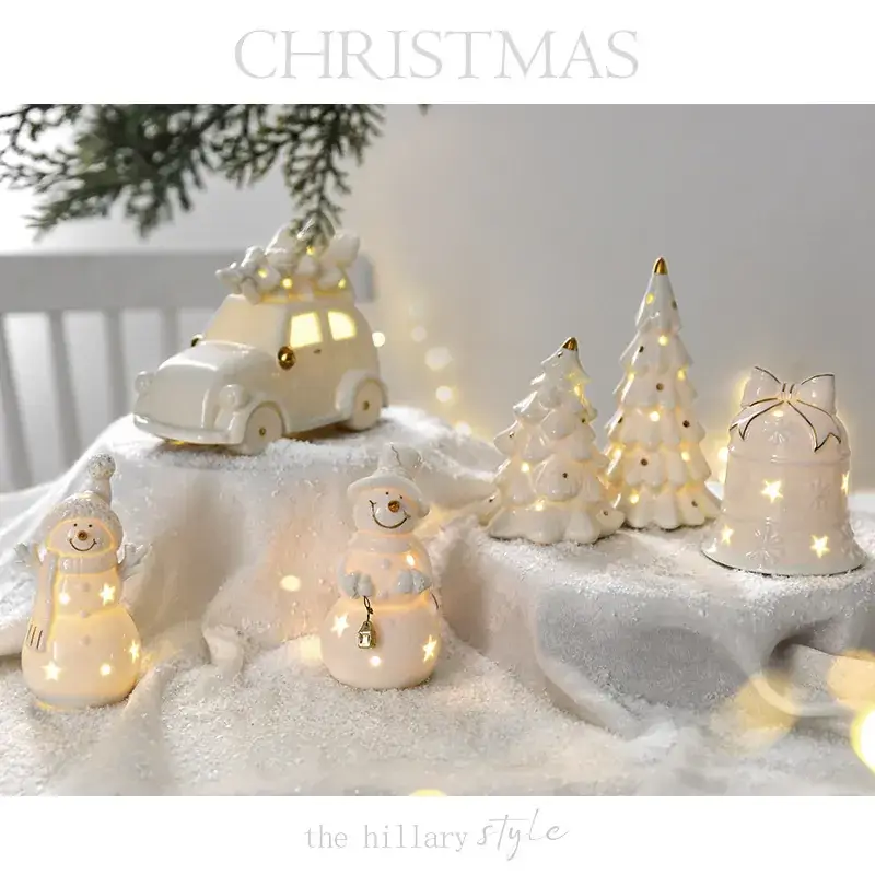 White Ceramic Christmas Tree Decor 15.2cm - Image 11