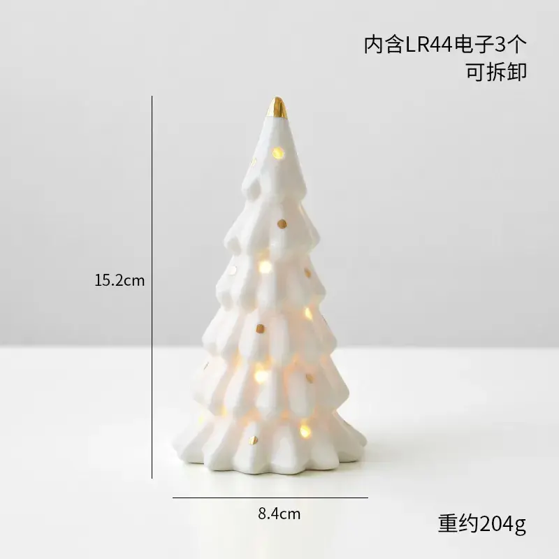 White Ceramic Christmas Tree Decor 15.2cm - Image 5