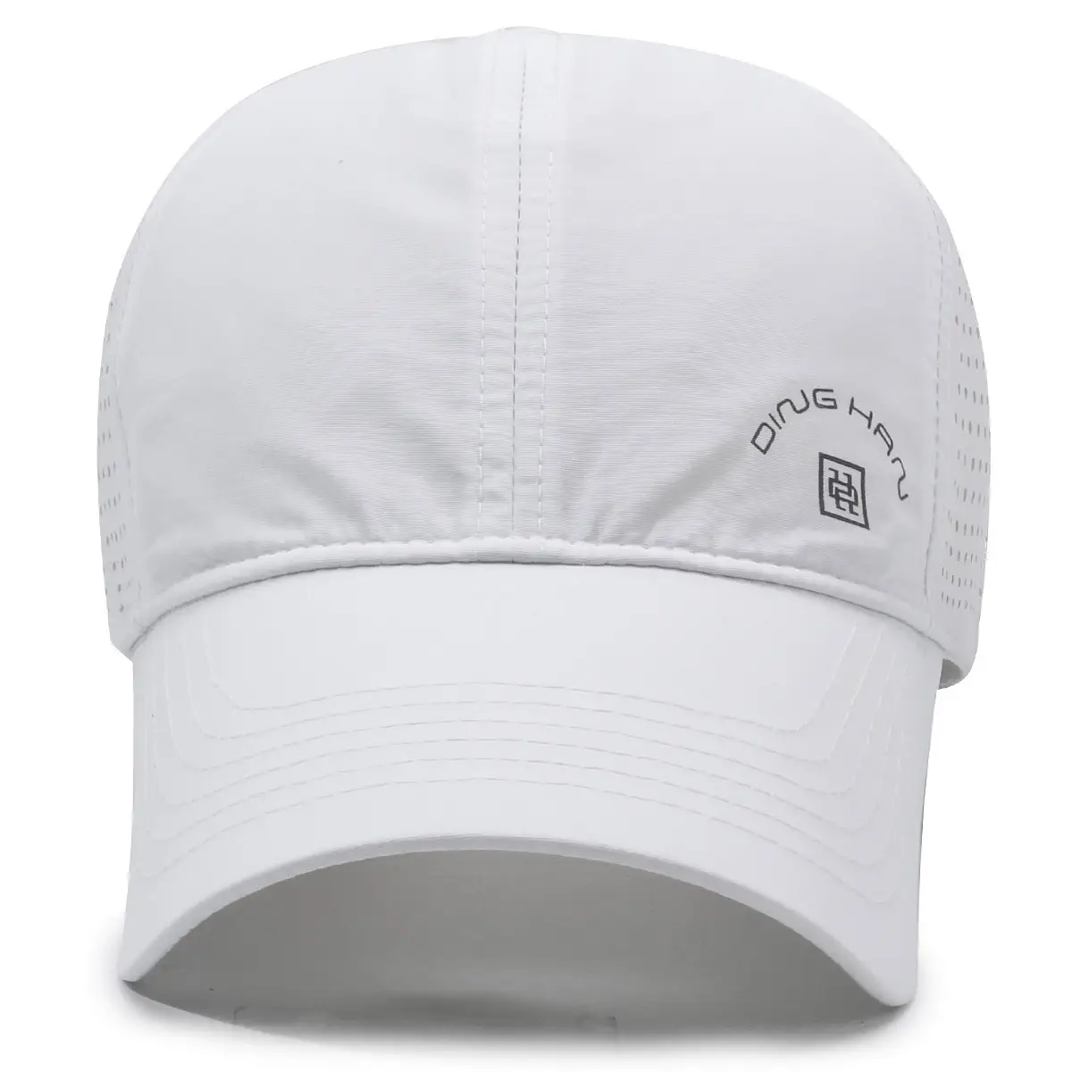 Men White Breathable Cap with Wide Brim - Image 9
