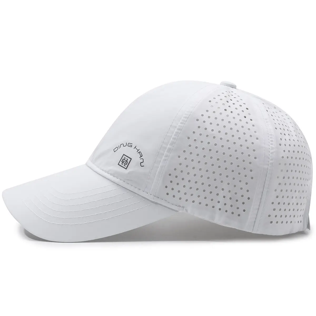 Men White Breathable Cap with Wide Brim - Image 10