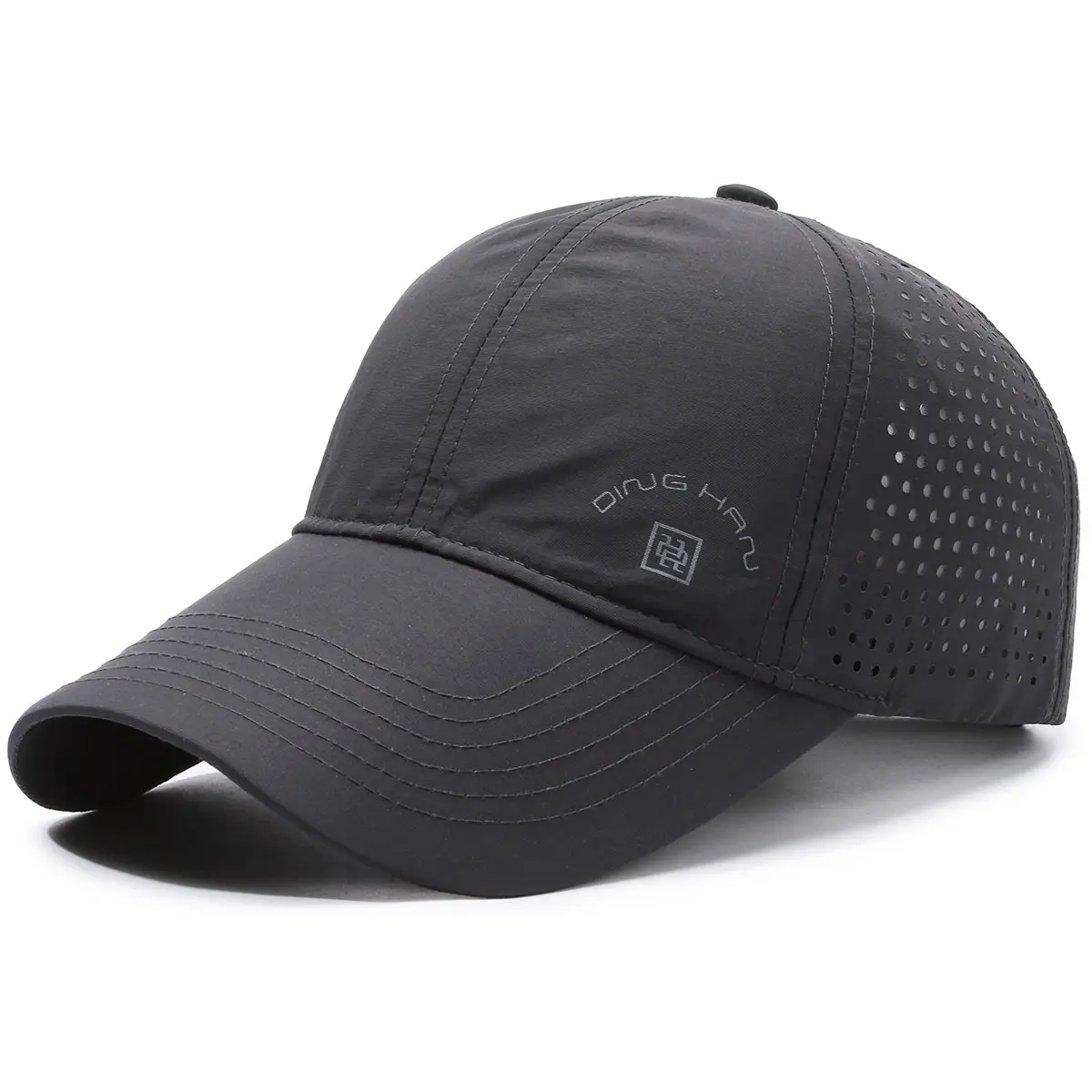 Men White Breathable Cap with Wide Brim - Image 2