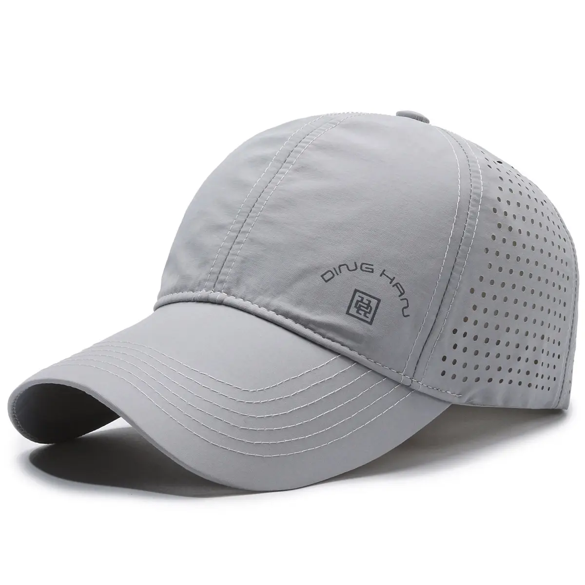 Men White Breathable Cap with Wide Brim - Image 3
