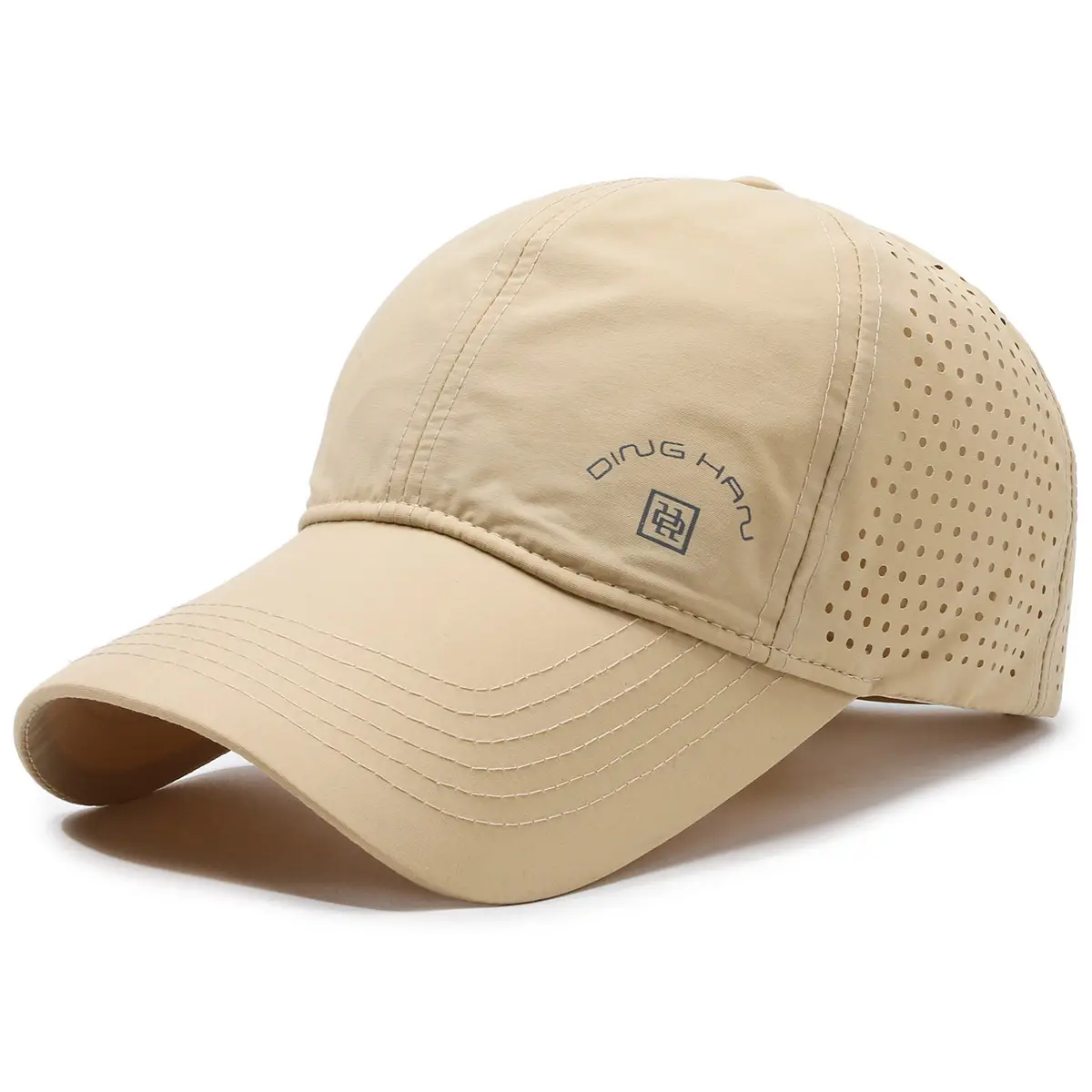 Men White Breathable Cap with Wide Brim - Image 6