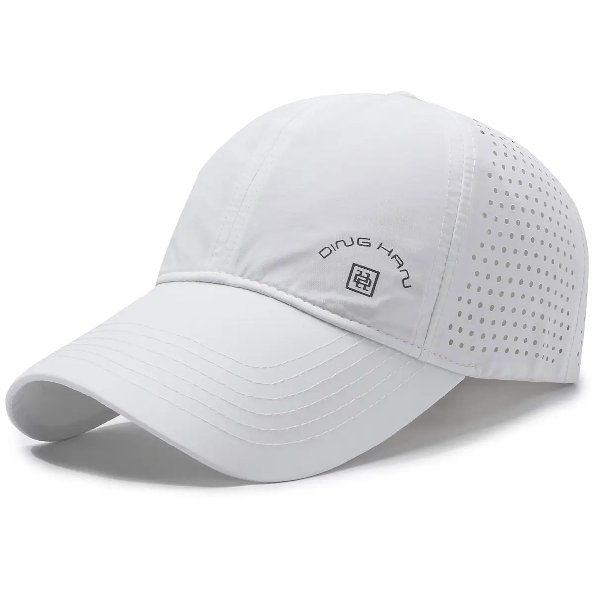 Men White Breathable Cap with Wide Brim - Image 7