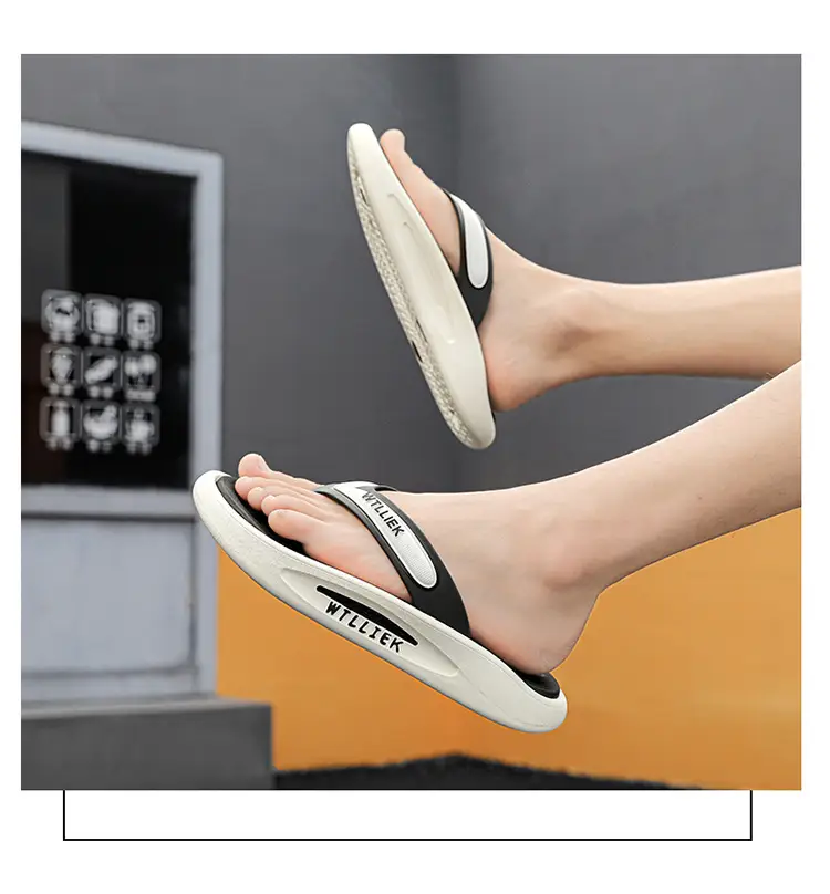 Flip Flops Shoes Men 2024 New Summer Sports Outer Wear Flip-flops Non-slip Wear-resistant Beach Soft Sole Drag Sandals — feature 12
