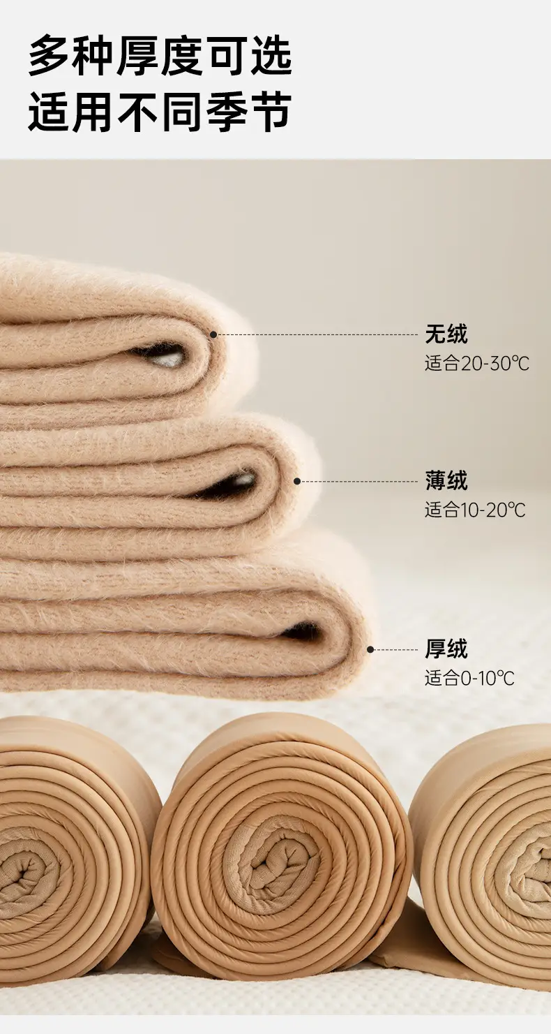 New Autumn Winter Women's Nude Fleece Leggings Stockings Set — feature 9