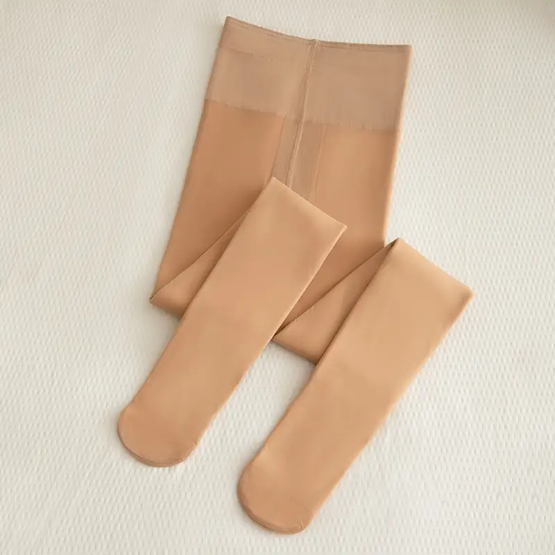 New Autumn Winter Women's Nude Fleece Leggings Stockings Set - Image 2