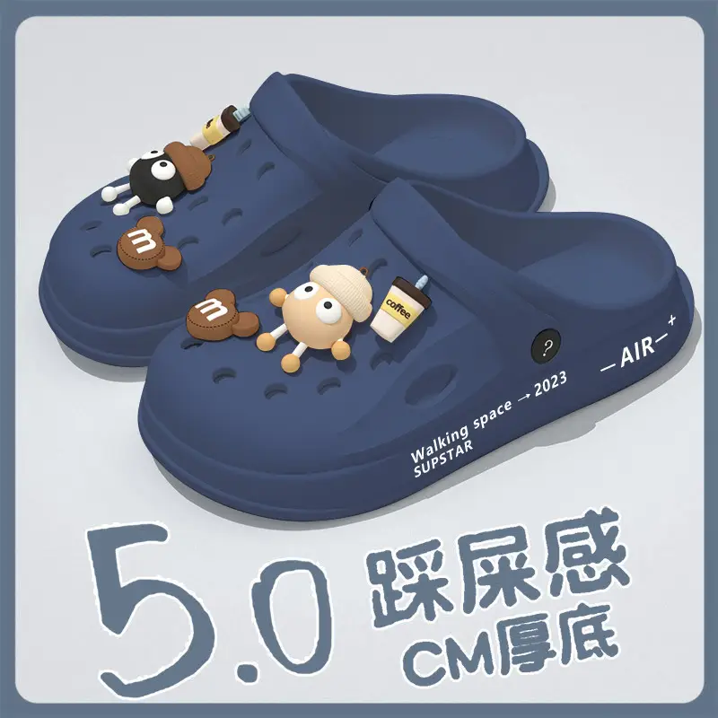 Men's Silver Hole Shoes Summer 2024 Non-Slip Platform — feature 5