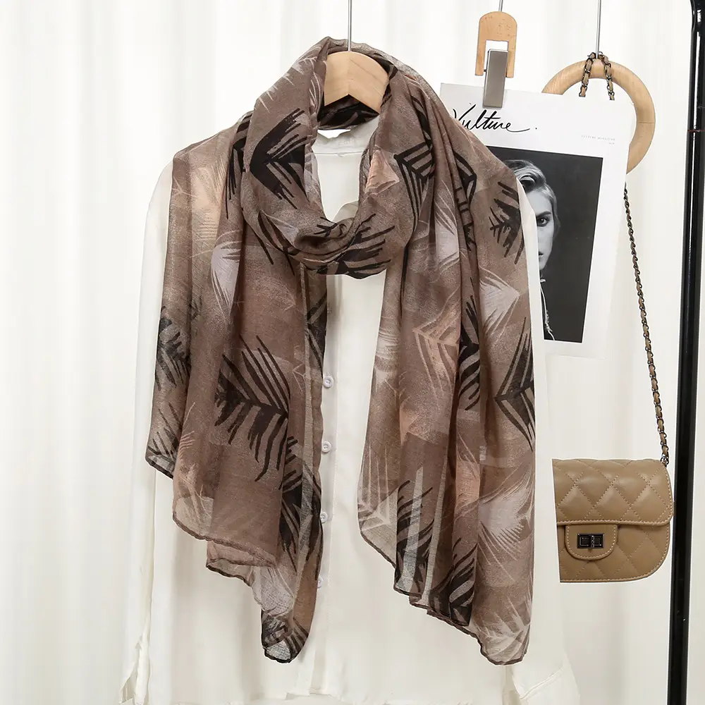 Women Printed Scarf Red Blue 2024 Winter Sunscreen Shawl — feature 12