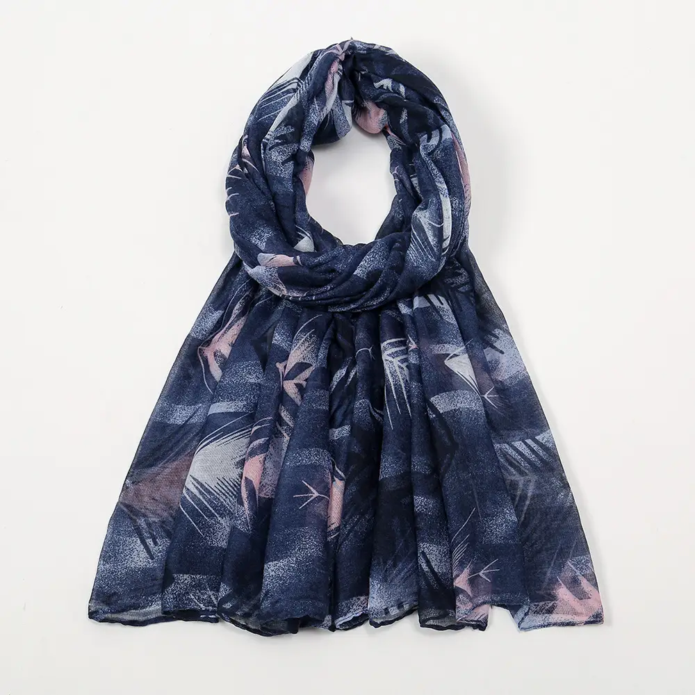 Women Printed Scarf Red Blue 2024 Winter Sunscreen Shawl - Image 4