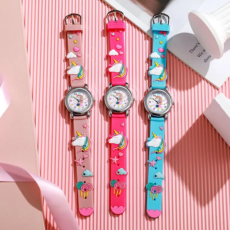 Children's Unicorn Watch Pink Jelly Silicone Quartz - Image 4
