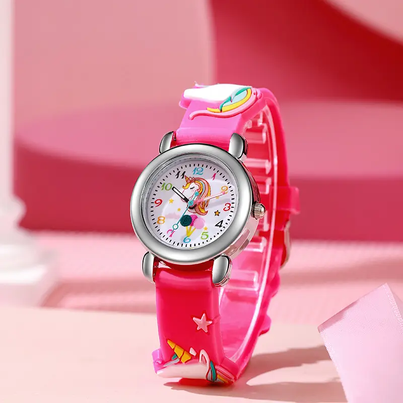 Children's Unicorn Watch Pink Jelly Silicone Quartz - Image 3