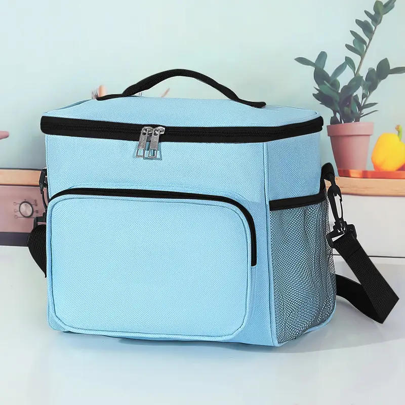 Cross-border Oxford Cloth Lunch Bag Blue Black Thick Insulation - Image 4