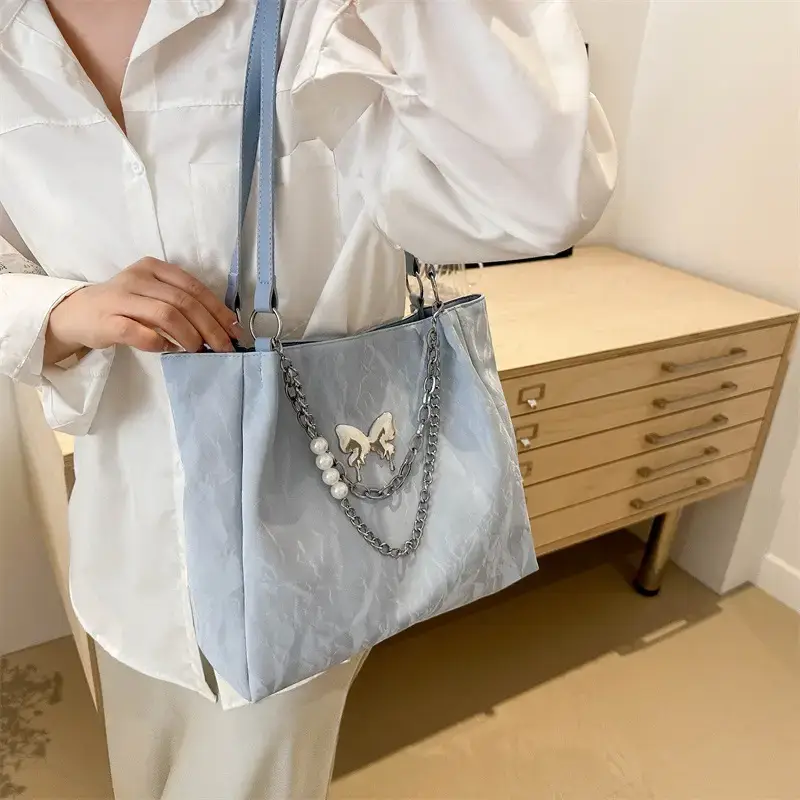 Black Velvet Butterfly Shoulder Bag for Women