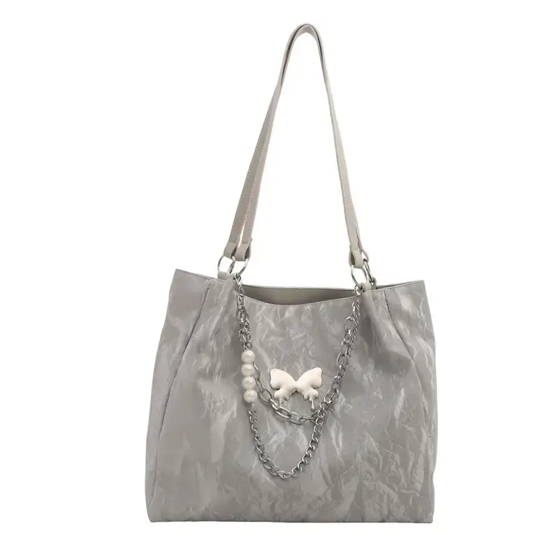 Black Velvet Butterfly Shoulder Bag for Women