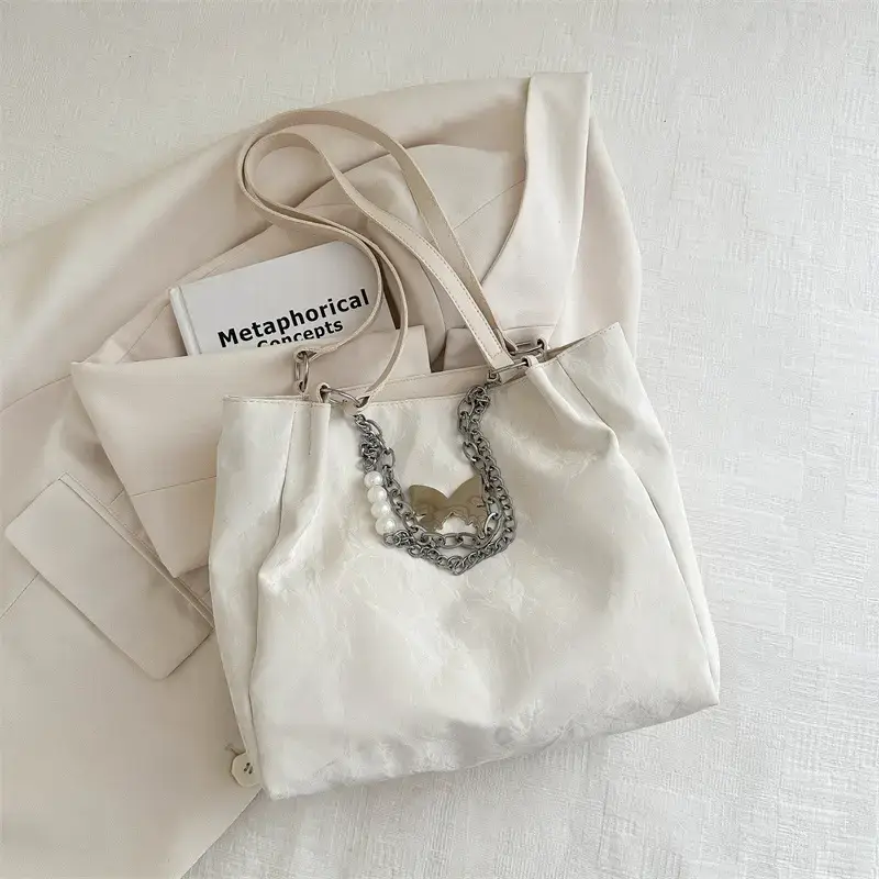 Black Velvet Butterfly Shoulder Bag for Women