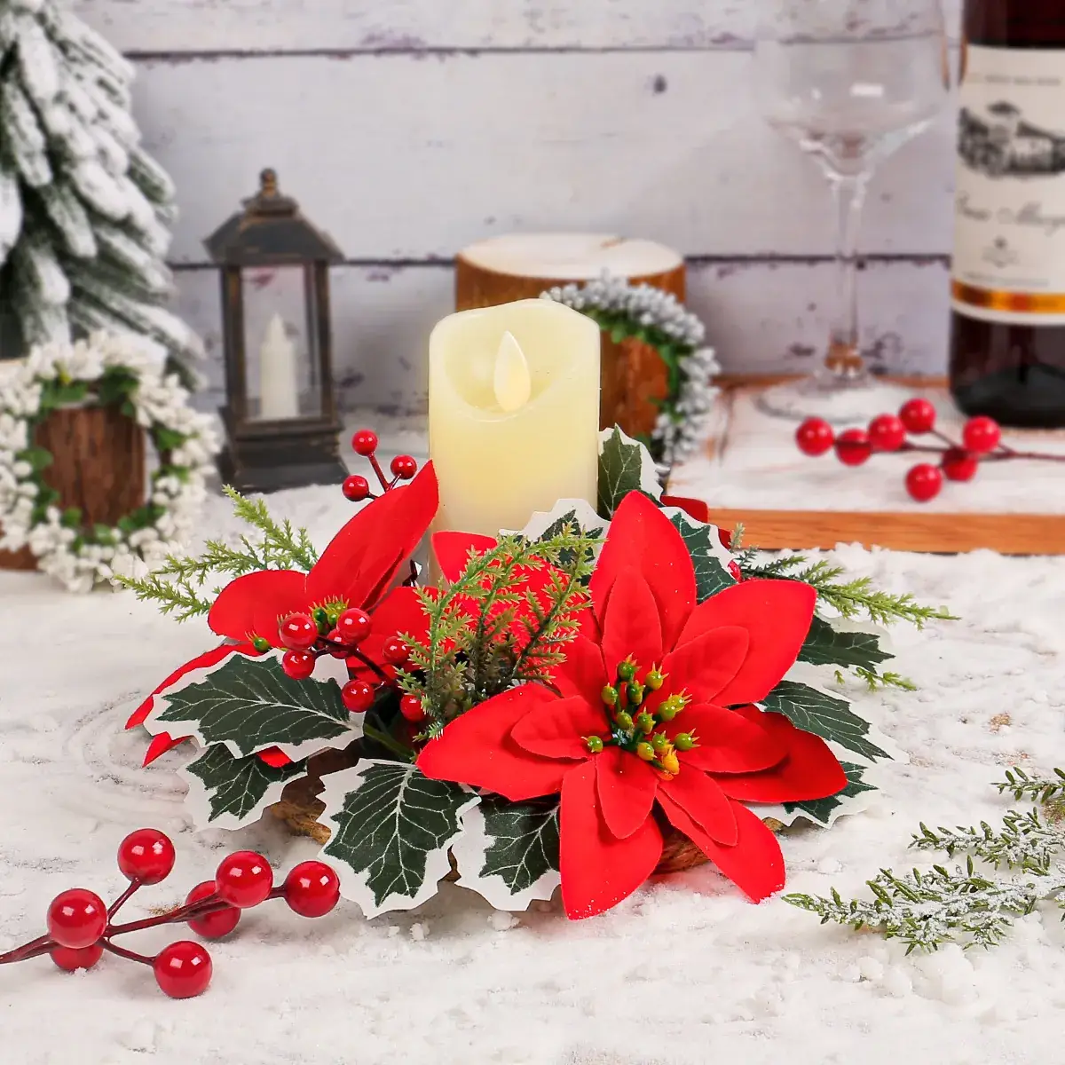 Cross-Country Christmas Flower Wreaths for Home Decor - Image 5