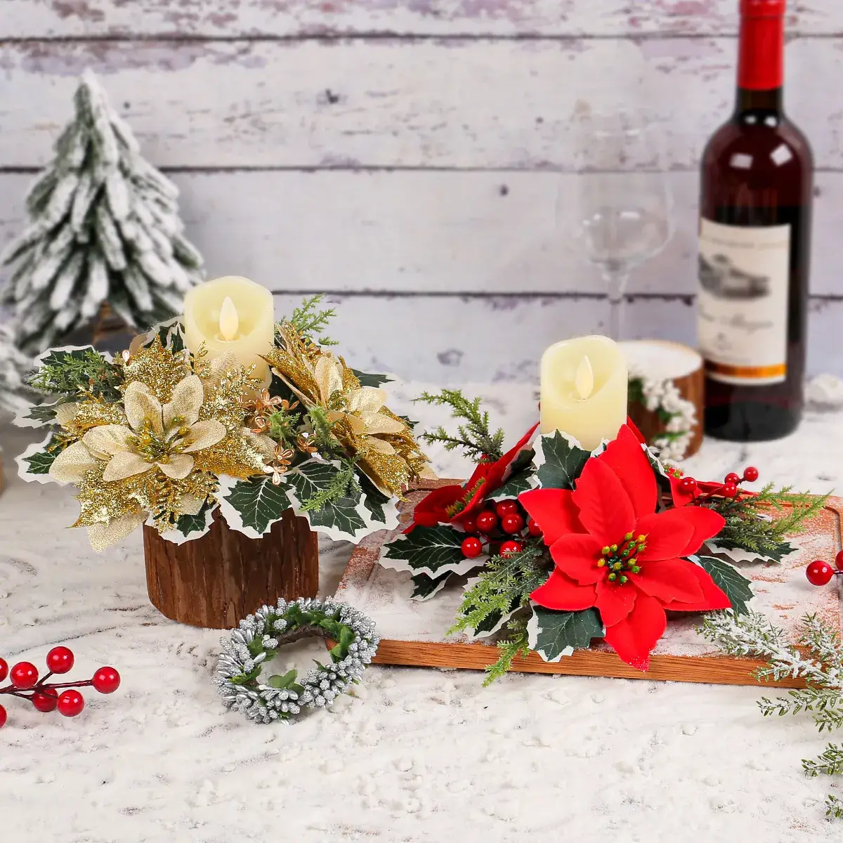 Cross-Country Christmas Flower Wreaths for Home Decor - Image 6