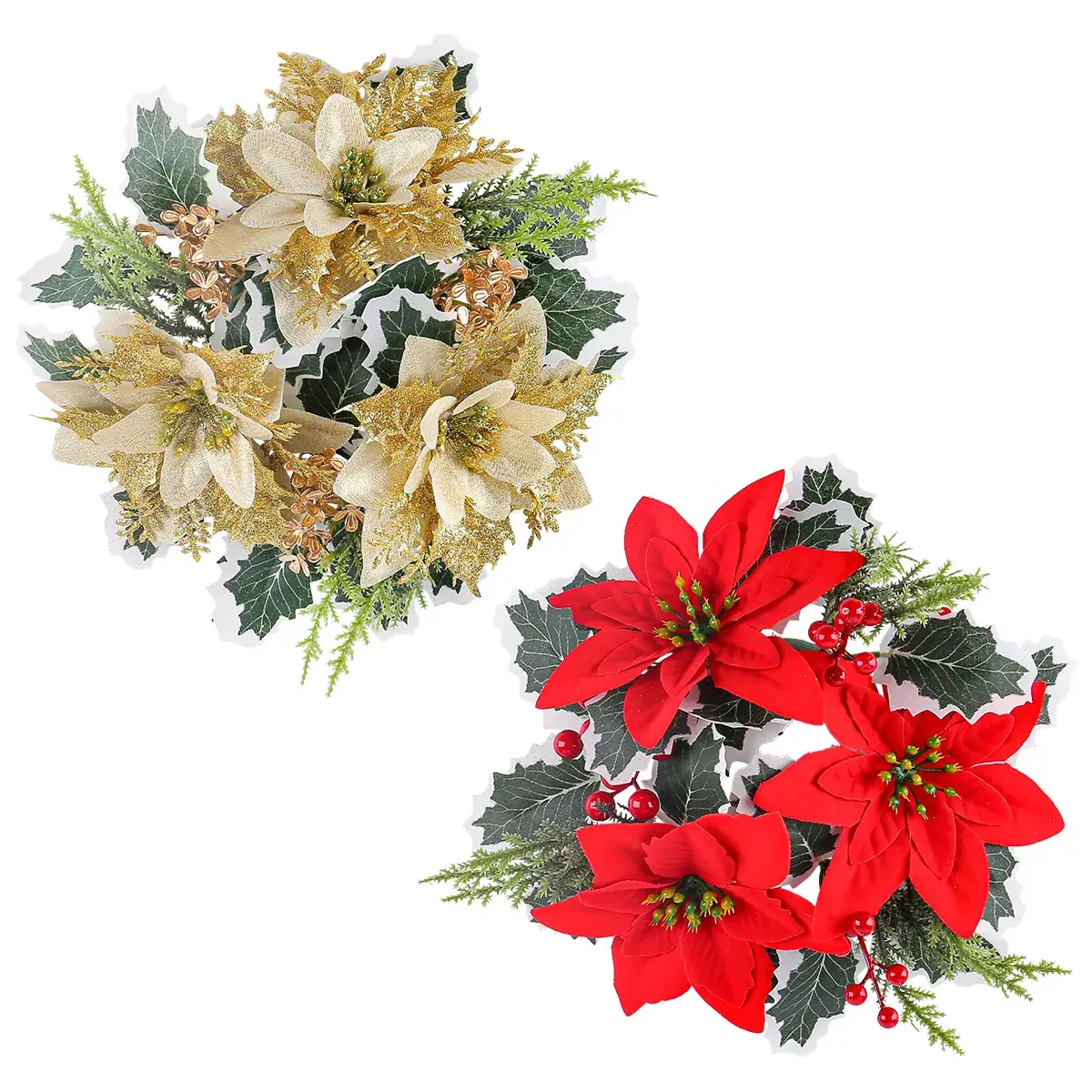 Cross-Country Christmas Flower Wreaths for Home Decor - Image 7