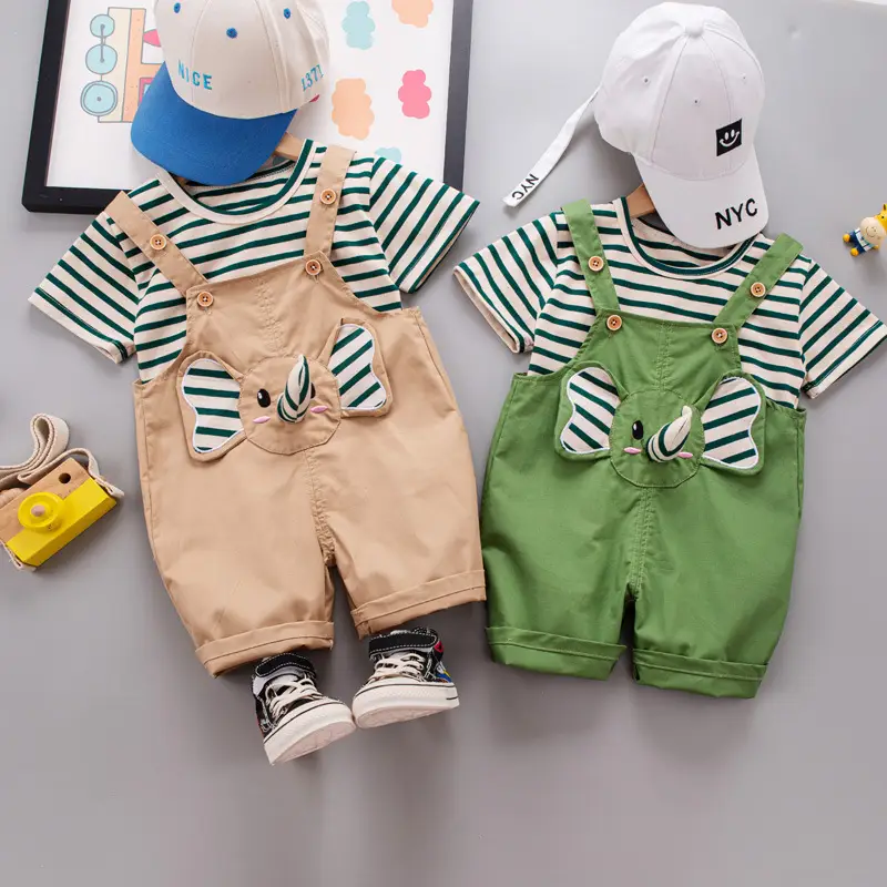 Boys 2Pc Striped T-Shirt Suit Summer 2024 - Image 3