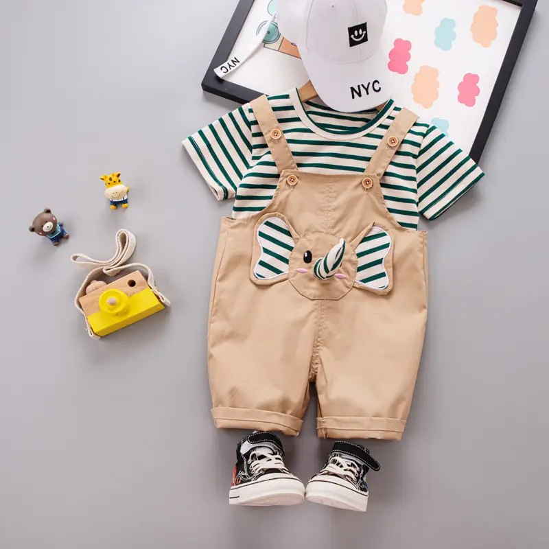 Boys 2Pc Striped T-Shirt Suit Summer 2024 - Image 2