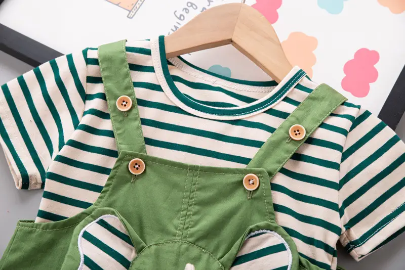 Boys 2Pc Striped T-Shirt Suit Summer 2024 β feature 14