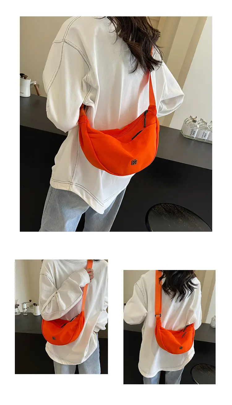 Orange Women's Shoulder Bag with Wide Strap 2024 New Arrival — feature 11