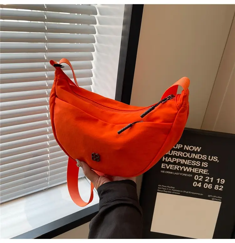 Orange Women's Shoulder Bag with Wide Strap 2024 New Arrival — feature 21