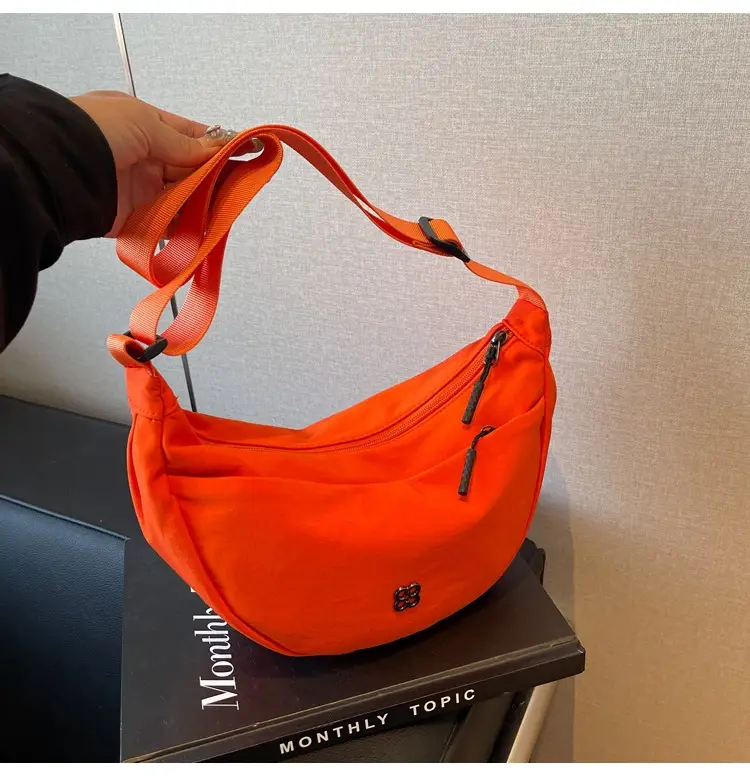 Orange Women's Shoulder Bag with Wide Strap 2024 New Arrival — feature 22