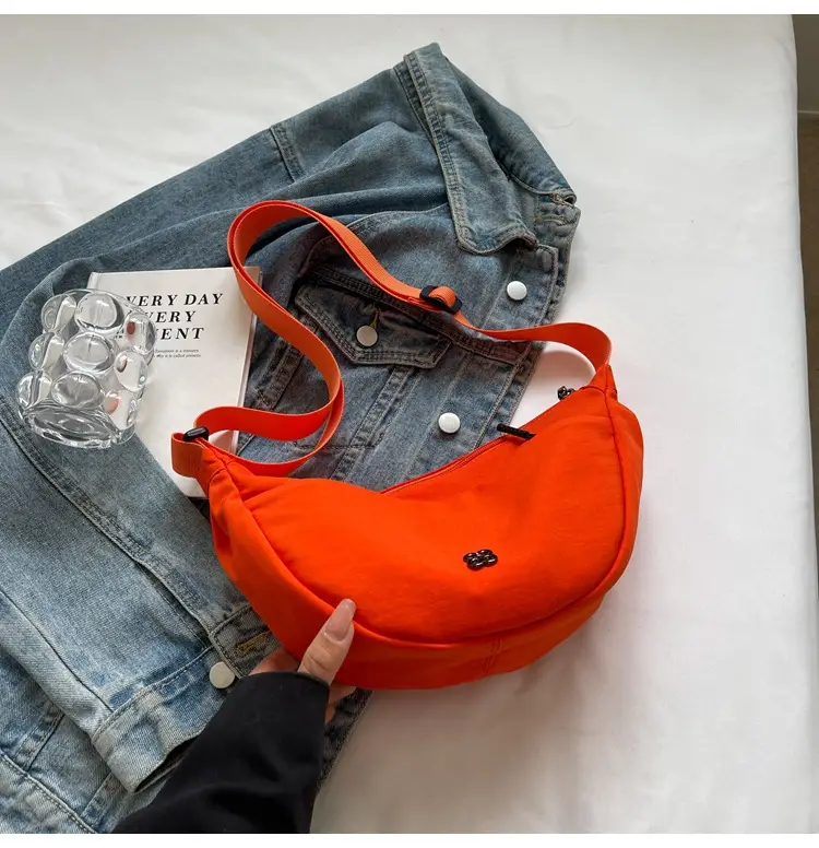 Orange Women's Shoulder Bag with Wide Strap 2024 New Arrival — feature 23