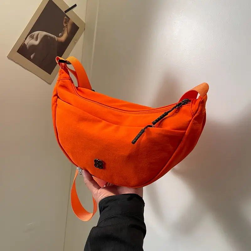 Orange Women's Shoulder Bag with Wide Strap 2024 New Arrival - Image 2