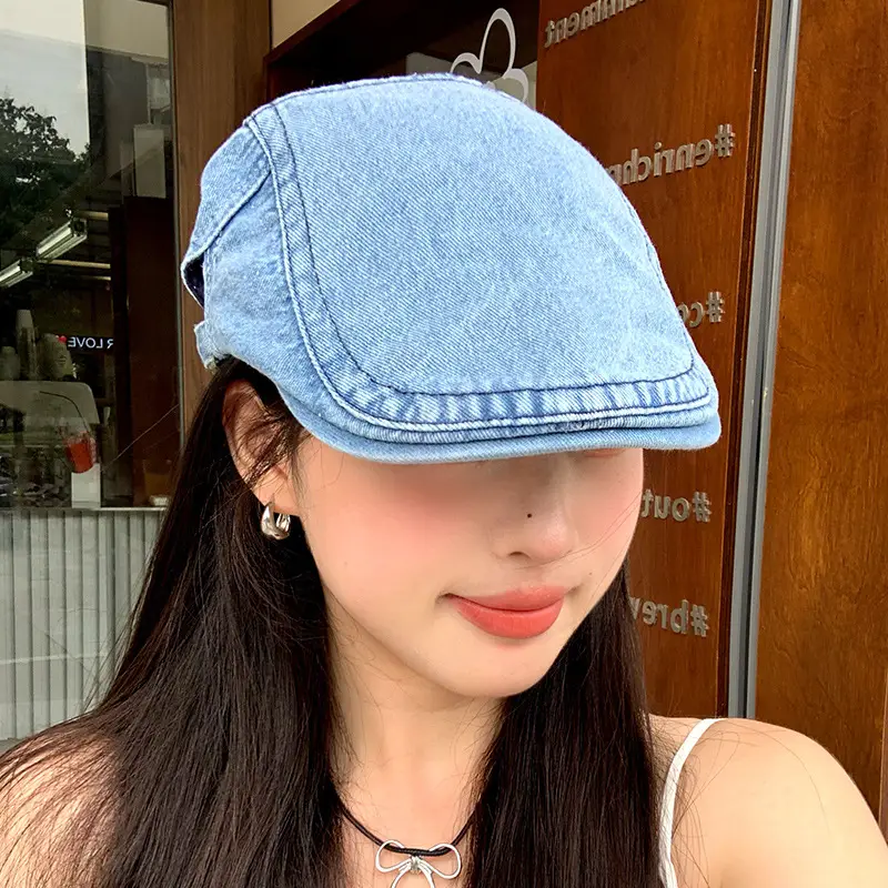 Women Japanese Retro Beret Hat White - Image 10
