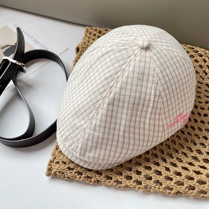 Women Japanese Retro Beret Hat White - Image 11