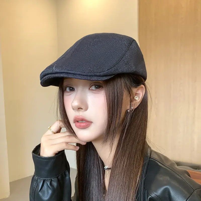 Women Japanese Retro Beret Hat White - Image 14