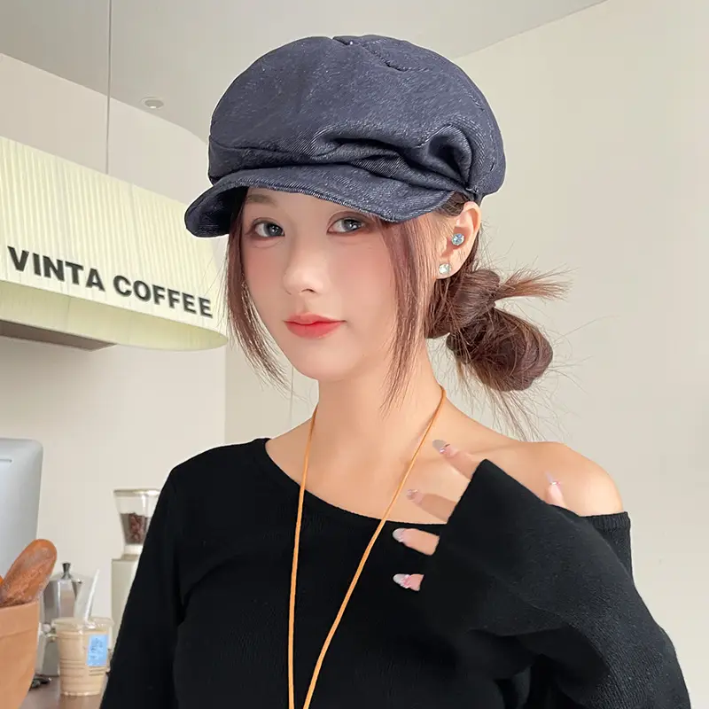 Women Japanese Retro Beret Hat White - Image 15