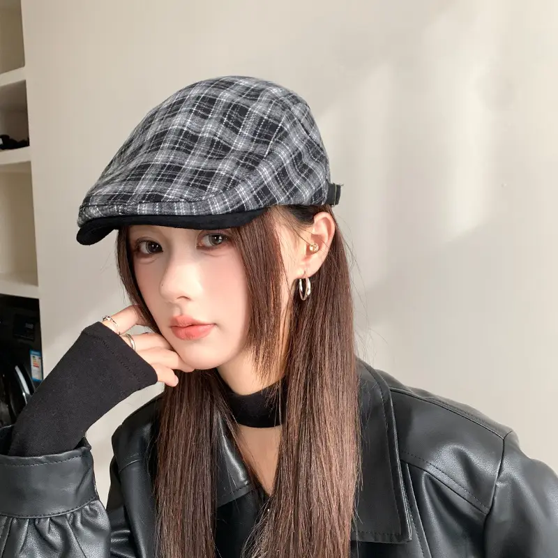 Women Japanese Retro Beret Hat White - Image 27