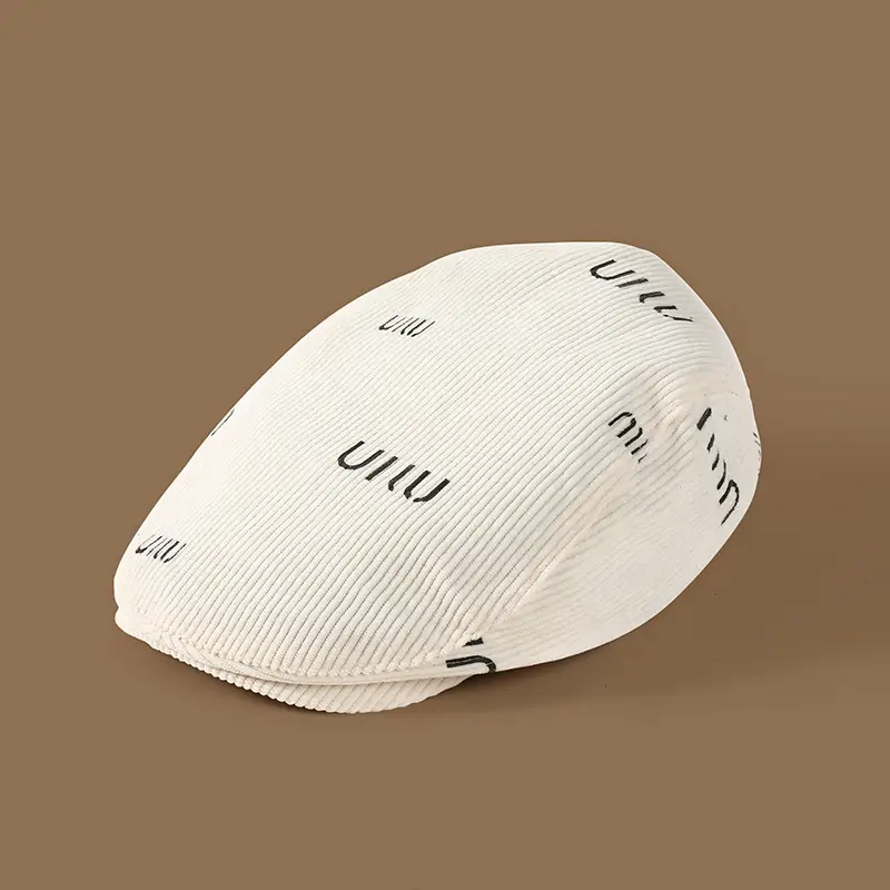 Women Japanese Retro Beret Hat White - Image 38
