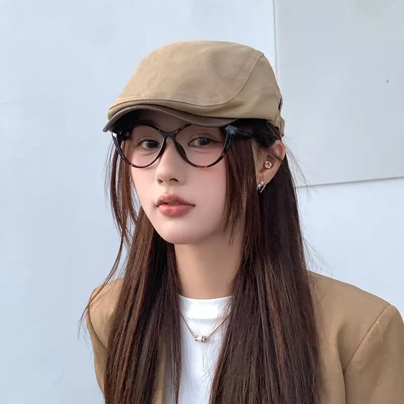 Women Japanese Retro Beret Hat White - Image 43