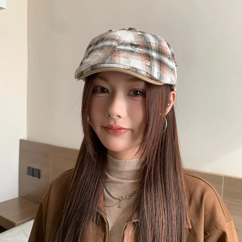 Women Japanese Retro Beret Hat White - Image 46