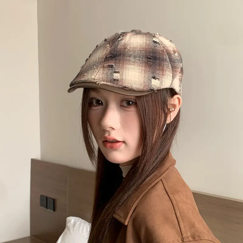 Women Japanese Retro Beret Hat White - Image 47