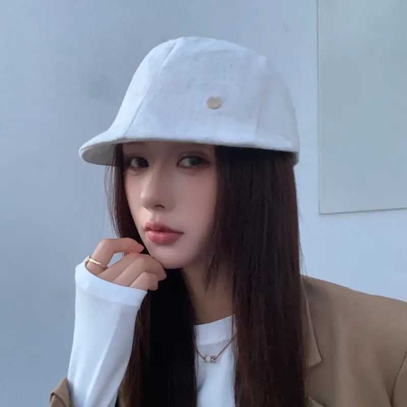 Women Japanese Retro Beret Hat White - Image 48