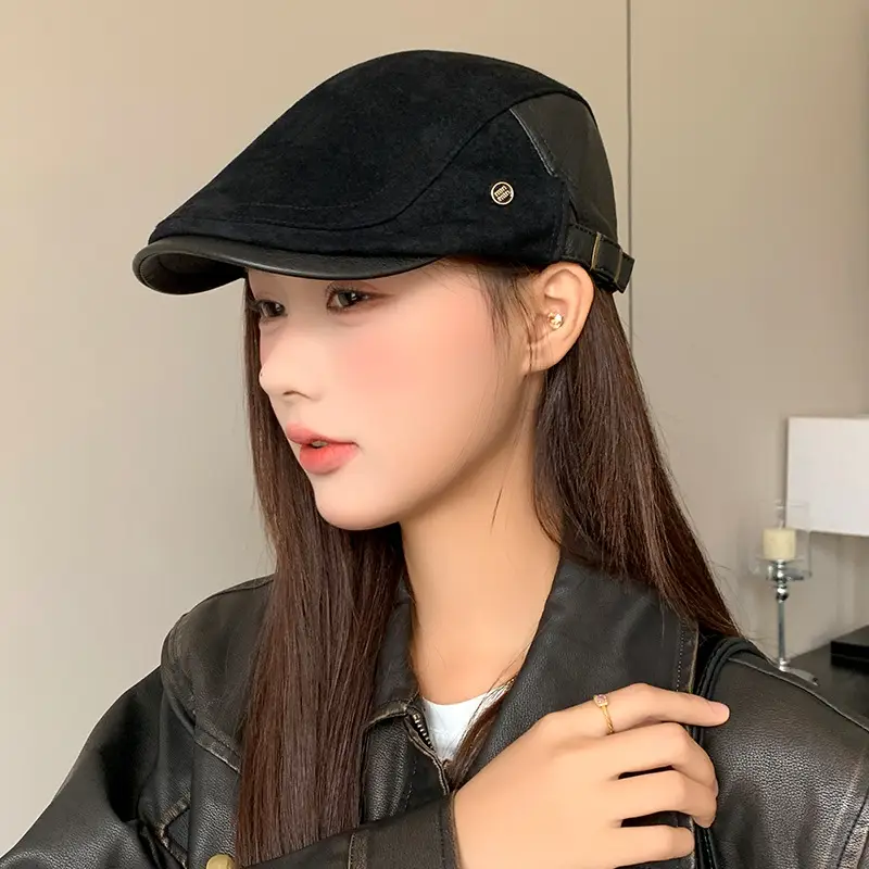 Women Japanese Retro Beret Hat White - Image 52