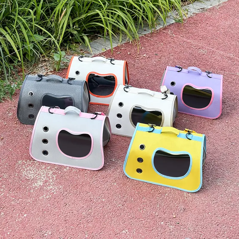 Portable Pet Bag Purple Foldable Shoulder Bag Four Seasons - Image 8