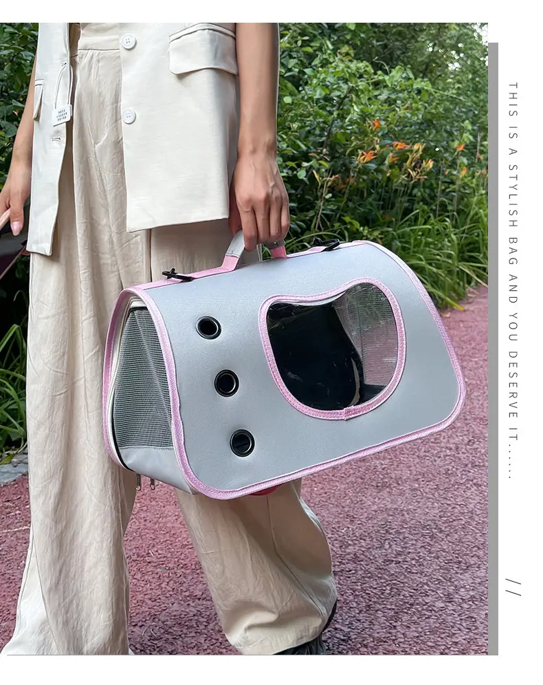 Portable Pet Bag Purple Foldable Shoulder Bag Four Seasons — feature 39