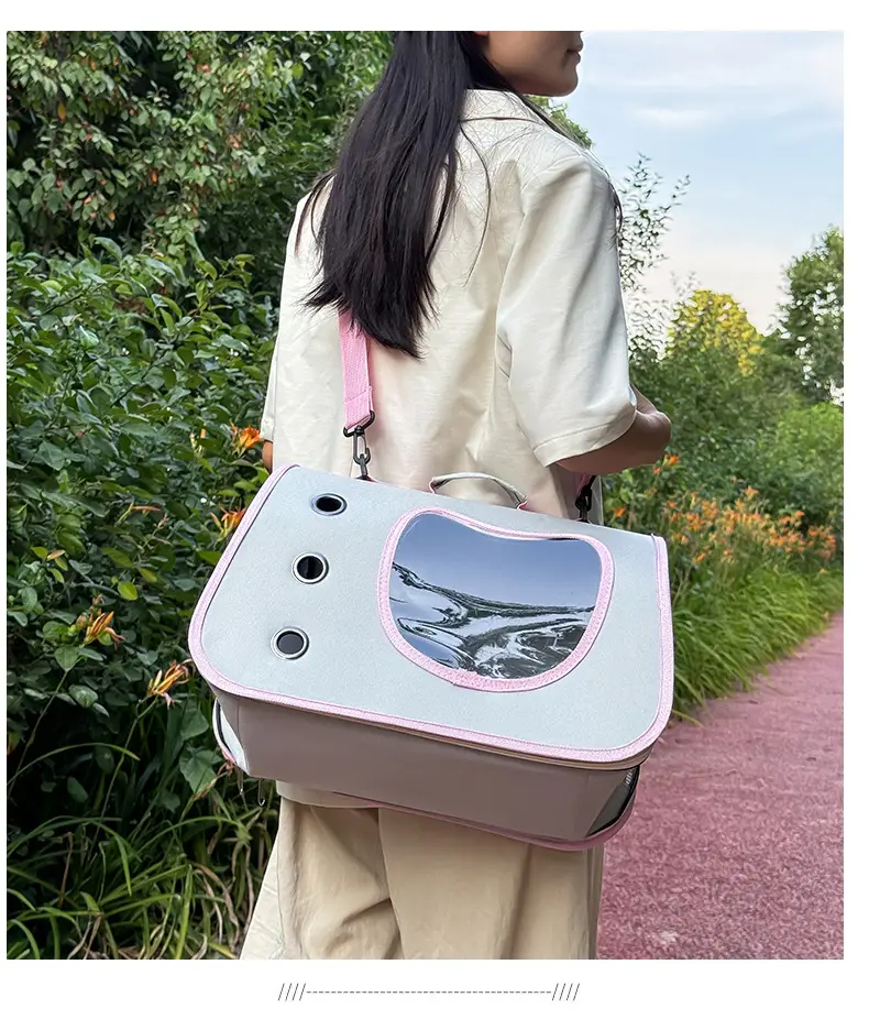 Portable Pet Bag Purple Foldable Shoulder Bag Four Seasons — feature 42