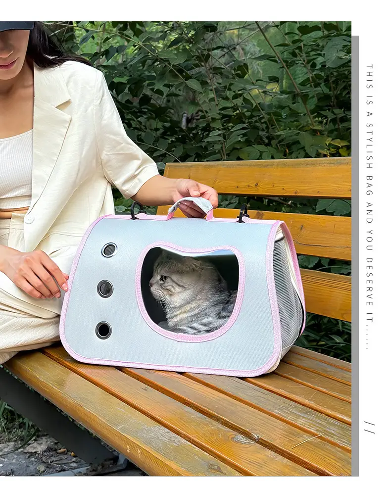 Portable Pet Bag Purple Foldable Shoulder Bag Four Seasons — feature 43
