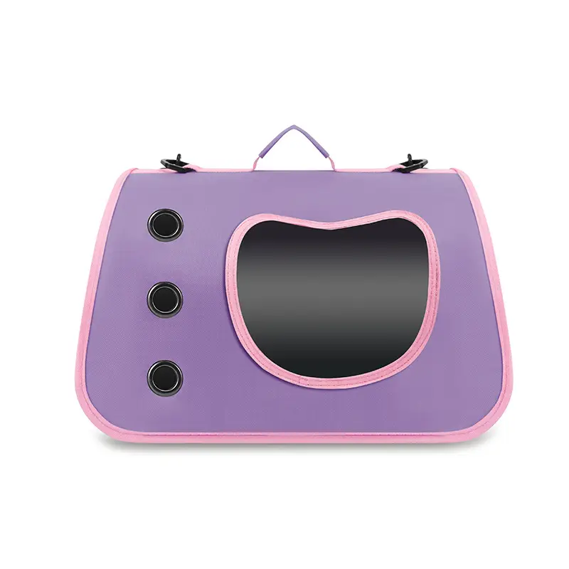 Portable Pet Bag Purple Foldable Shoulder Bag Four Seasons - Image 5