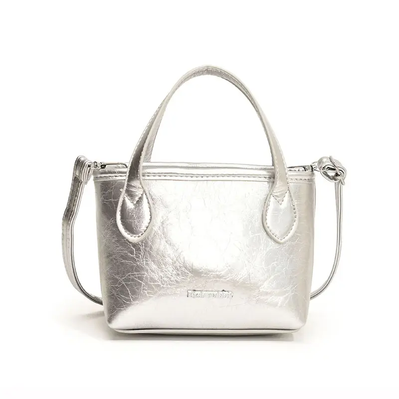 Black Oil Leather Shoulder Crossbody Bag for Women - Image 3