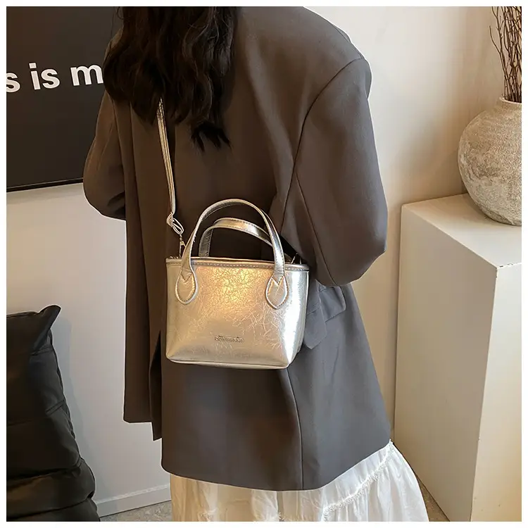 Black Oil Leather Shoulder Crossbody Bag for Women — feature 21