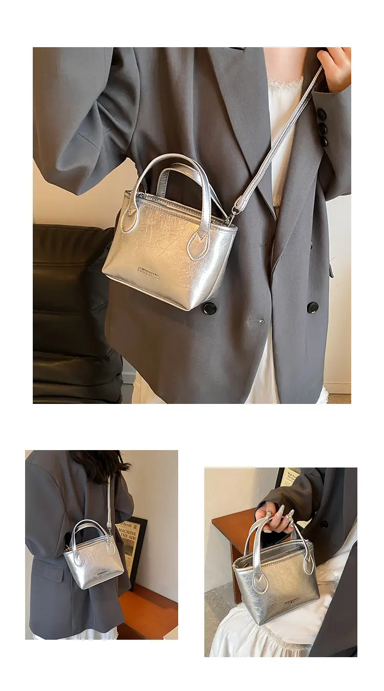 Black Oil Leather Shoulder Crossbody Bag for Women — feature 24